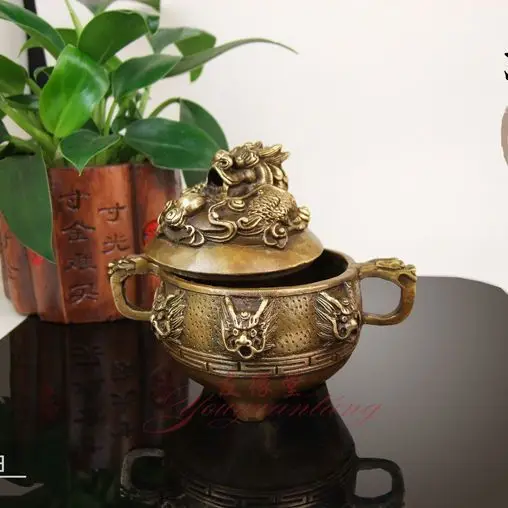 Retro nine dragons Incense Burner Statue for Tea Home Decor Ornaments