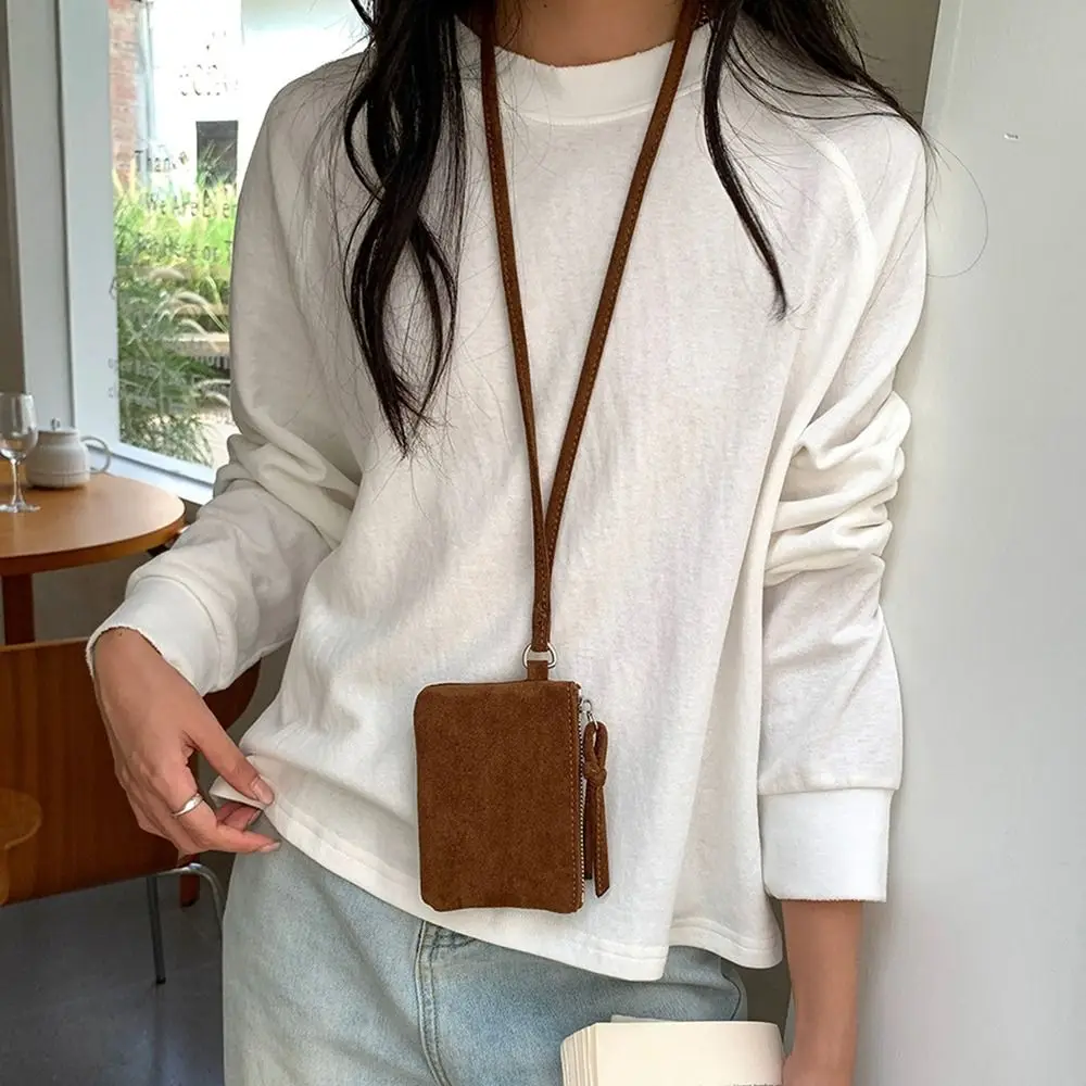 

PU Leather Suede Coin Purse Leopard Print Shoulder Bag Mini Storage Bag Purse Lipstick Earphone Pouch Pendant Accessories