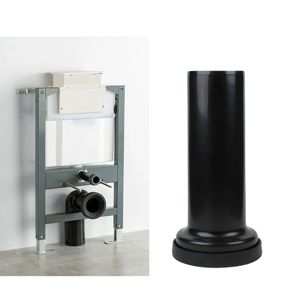 300mm Black ABS PP Toilet Drain Pipe Straight Connection For Wall Mounted Sewage System Plumbing Fixture