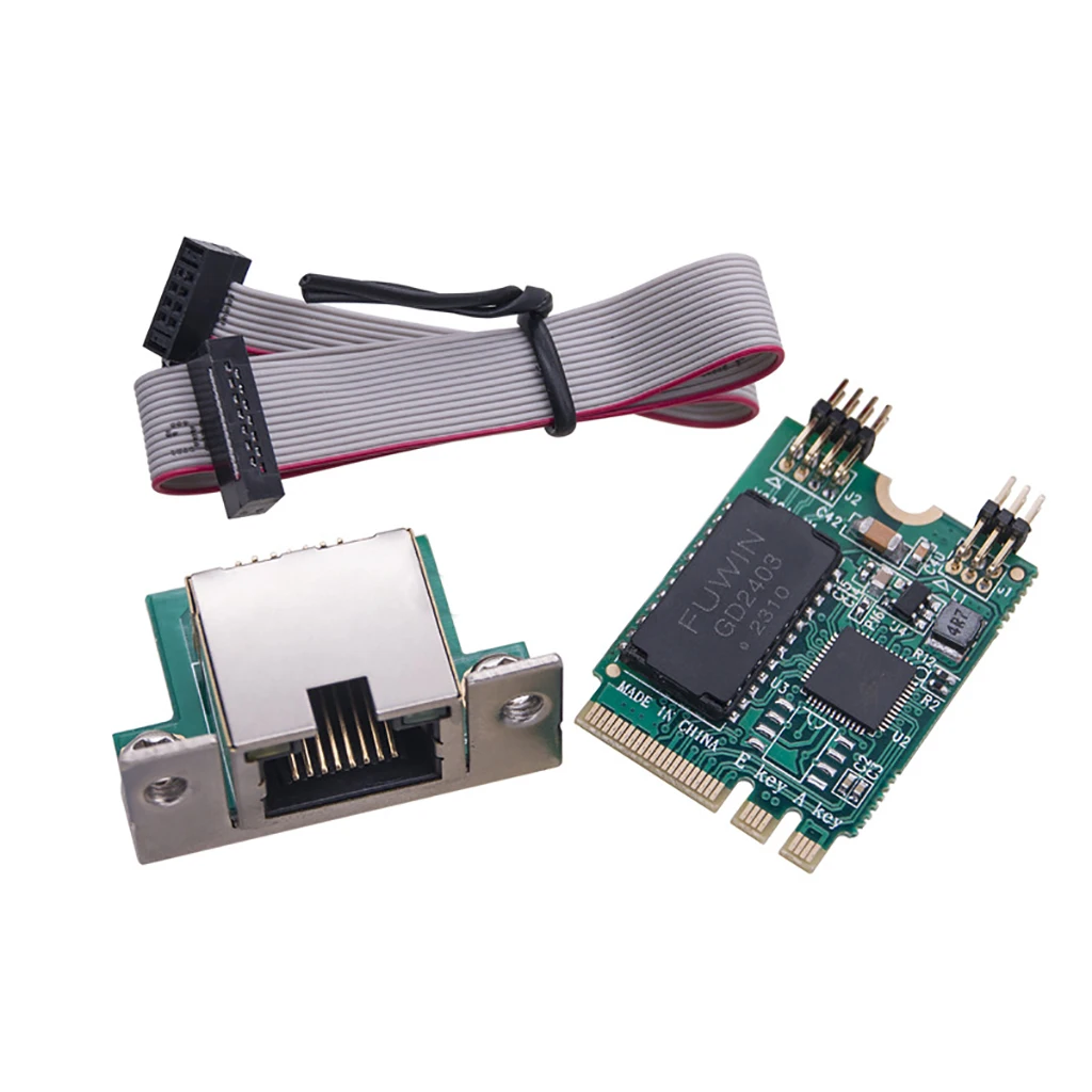 M2 RJ45 Network Adapter RTL8125BG Chip M.2 Gigabit Ethernet Network Card 2.5G/1000/100Mbps PCIE Bus Network Card