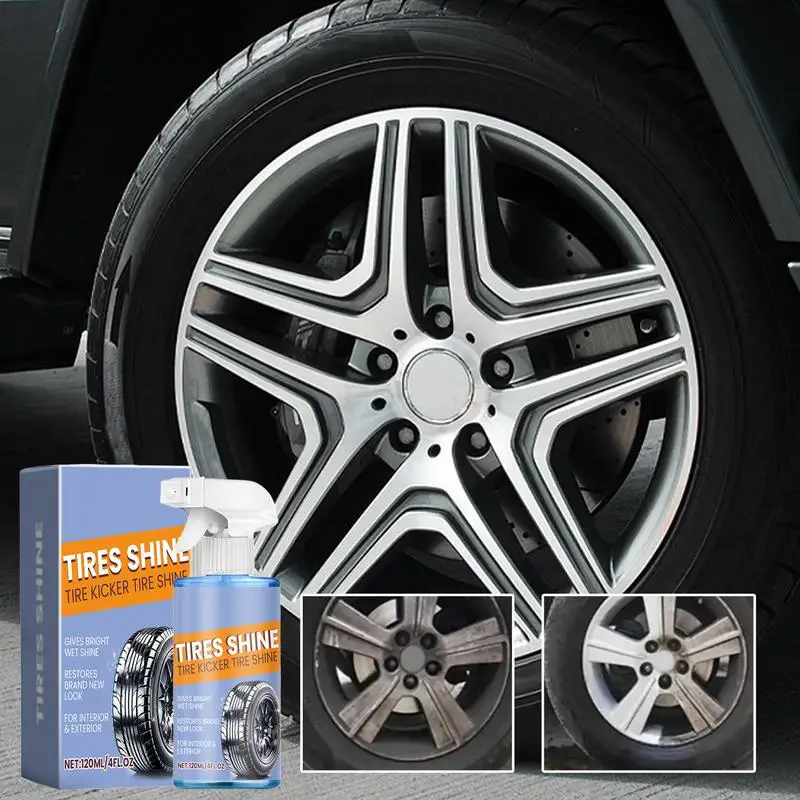 

120ml Car Tire Shine Coating Tyre Gloss Plastic Rubber Wheel Restorer Agent Spray Polishing Brightener Cleaner Coating