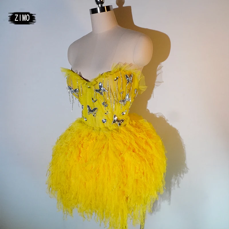 Fashioncustom Pink Dress Mesh Sexy Top And Skirt Sets Dance Birthday Party Club Performance Stage Singer Bar Drag Queen Costumes