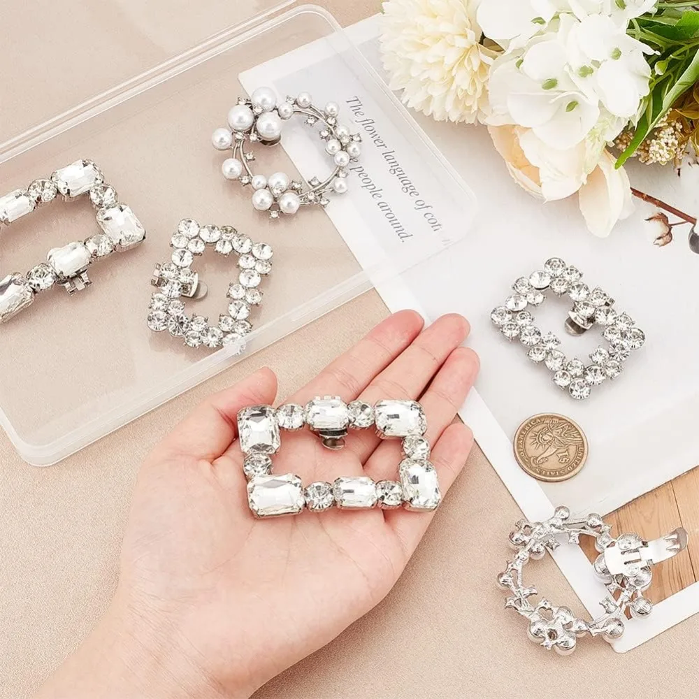 Clips para zapatos de boda con diamantes de imitación, hebillas para zapatos de cristal con alas, Clips para zapatos de Metal, hebillas para zapatos con diamantes de imitación brillantes