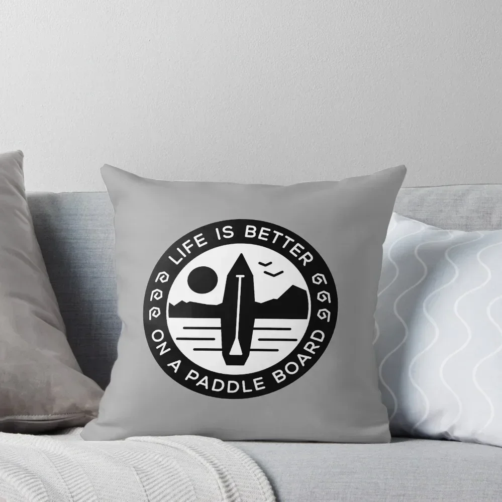 

Life is better on a paddle board - bold black Throw Pillow Sofa Cushion Cover Cushion Cover Luxury pillow