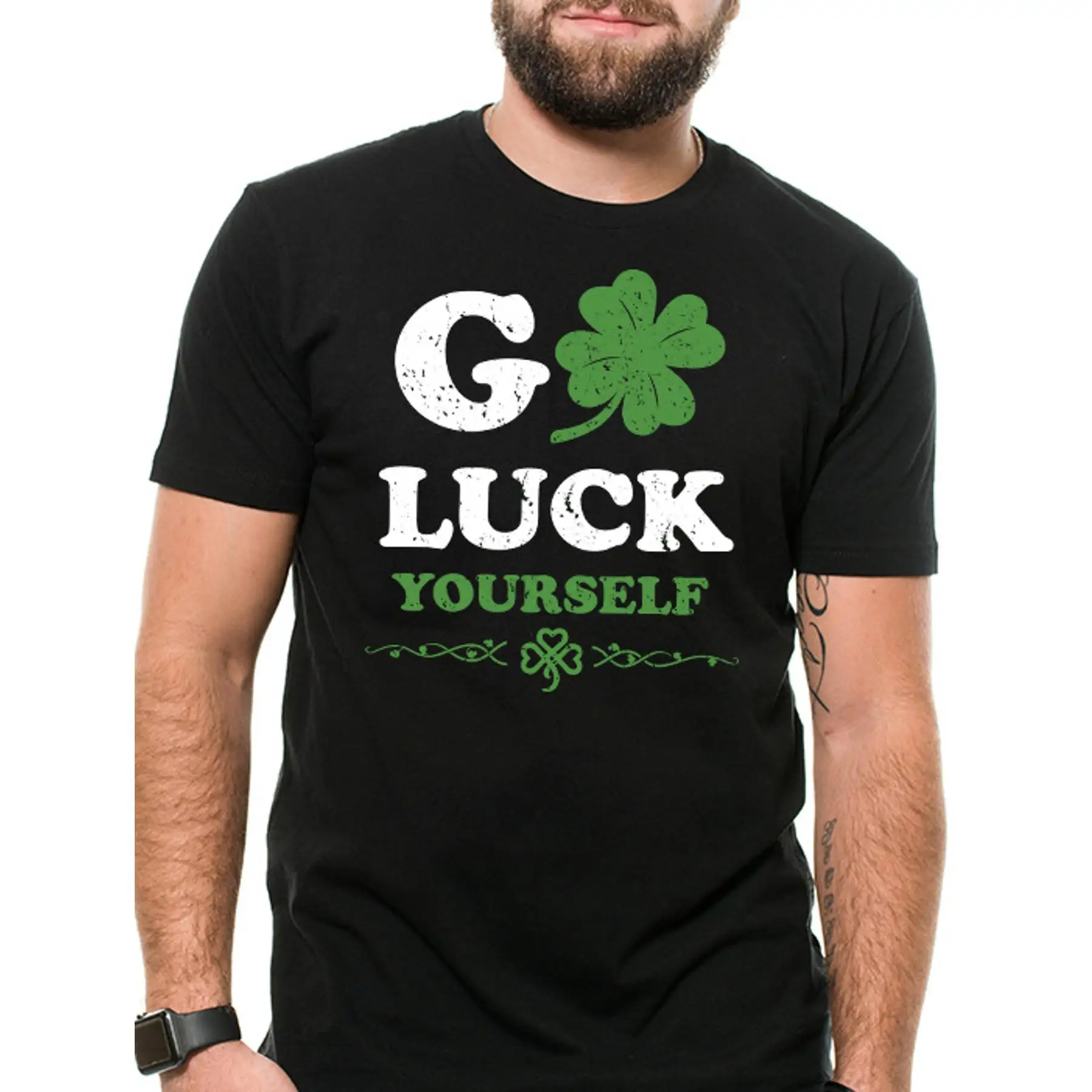 St Patricks Day Shirt Go Luck Yourself Clover Funny Irish Lucky Charm T shirt