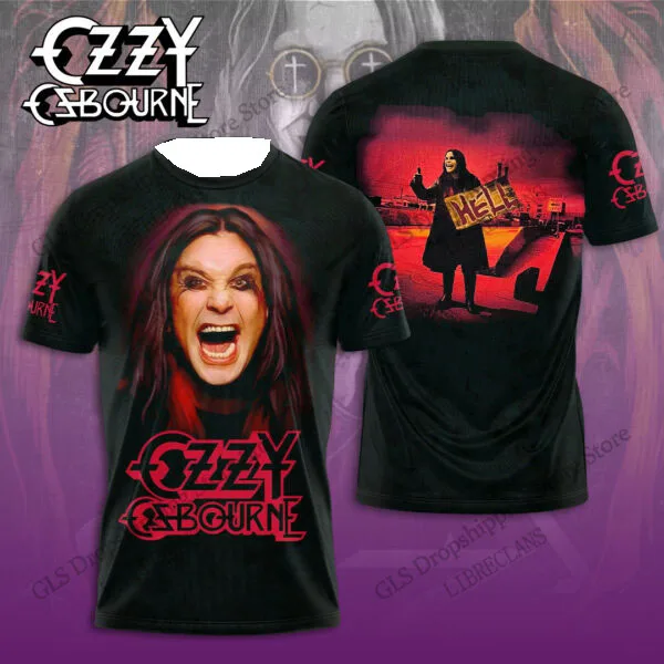 تي شيرت رجالي روك باند Ozzy Osborn ثلاثية الأبعاد تي شيرت مطبوع المرأة كبيرة تي شيرت كامل تيشيرت صيفي التجفيف السريع موتو قصيرة الأكمام