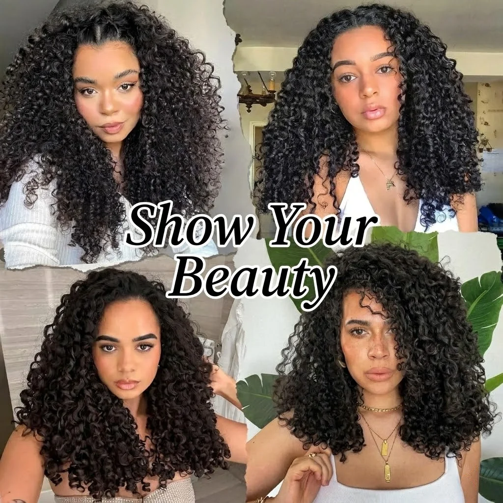 Human Crochet Hair for Black Women 14 - 24 Inch 60g 50 Strands Natural Black Burmese Curly Human Hair Bundles Pre-Separated Miracle Knots Feather Crochet 100% Human Hair Lightweight Reusable Hair Extensions - view 5