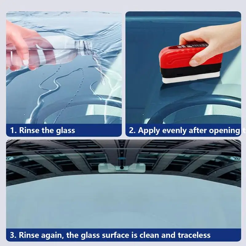 Car Glass Oil Film Remover Glass Polishing Compound Windshield Cleaner Car Glass Polishing Clear Window Auto Detailing