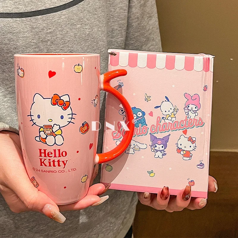 

Sanrio Kawaii Hello Kitty Girls Ceramic Mug My Melody Kuromi Anime Cartoon Large Capacity Good Looking Coffee 580ML Drinking Cup