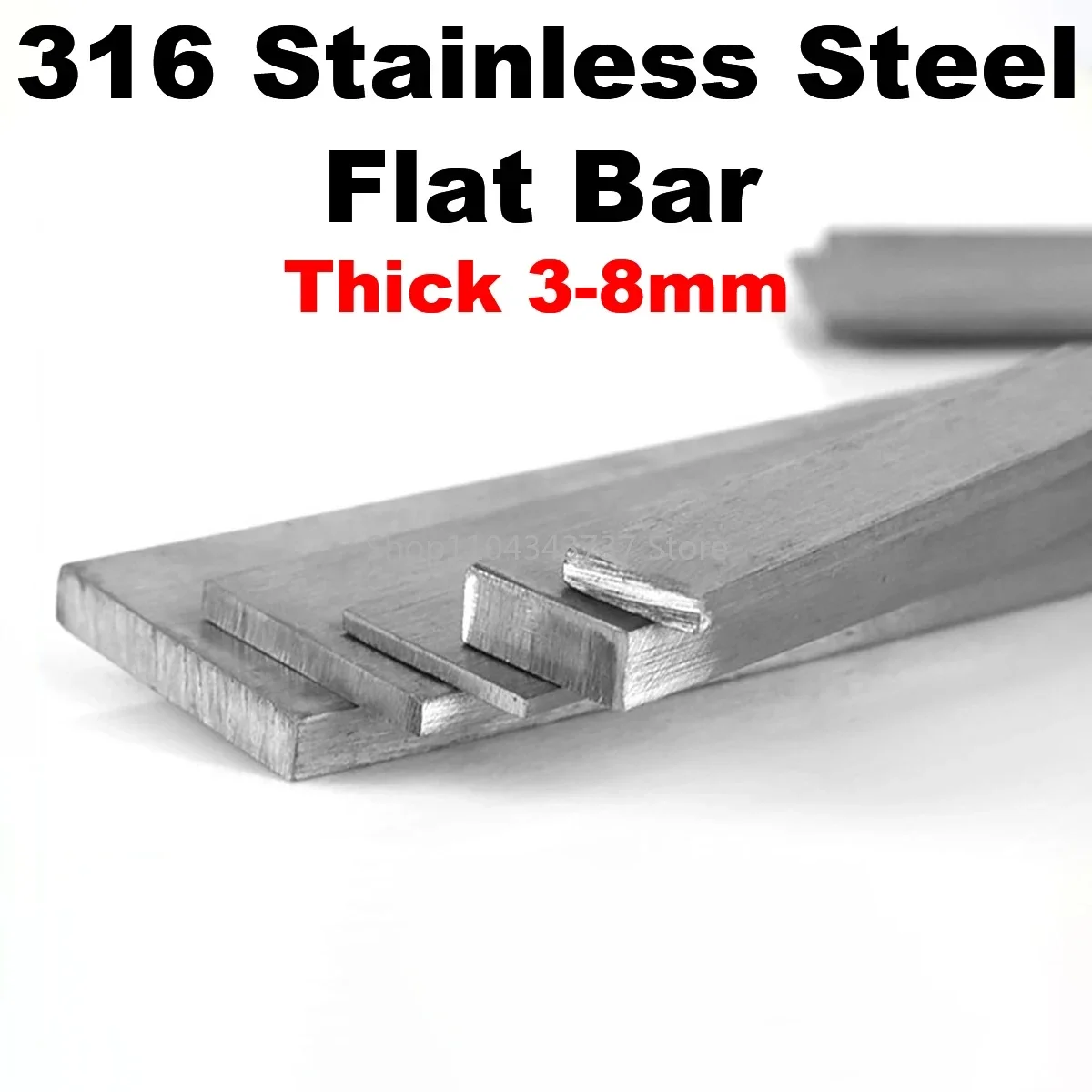 316 Stainless Steel Flat Bar Plate Sheet Rod Soild CNC Metal Thickness 3/4/5/6/8mm Width 10/15/20/25/30/40/50/60mm