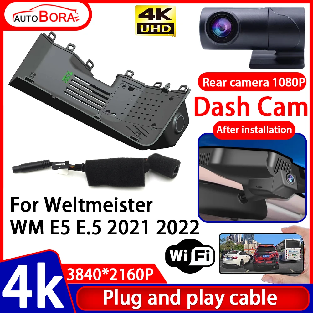 ZhuCamX Video Recorder Night Visio 4K UHD Plug and Play Car DVR Dash Cam Camera for Weltmeister WM E5 E.5 2021 2022