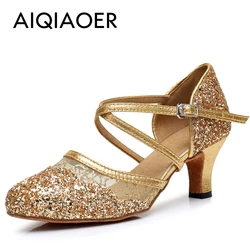 Modern Dance Shoes Baotou women's dance shoes with soft gold and silver soles for indoor and outdoor partiessandals women 2023