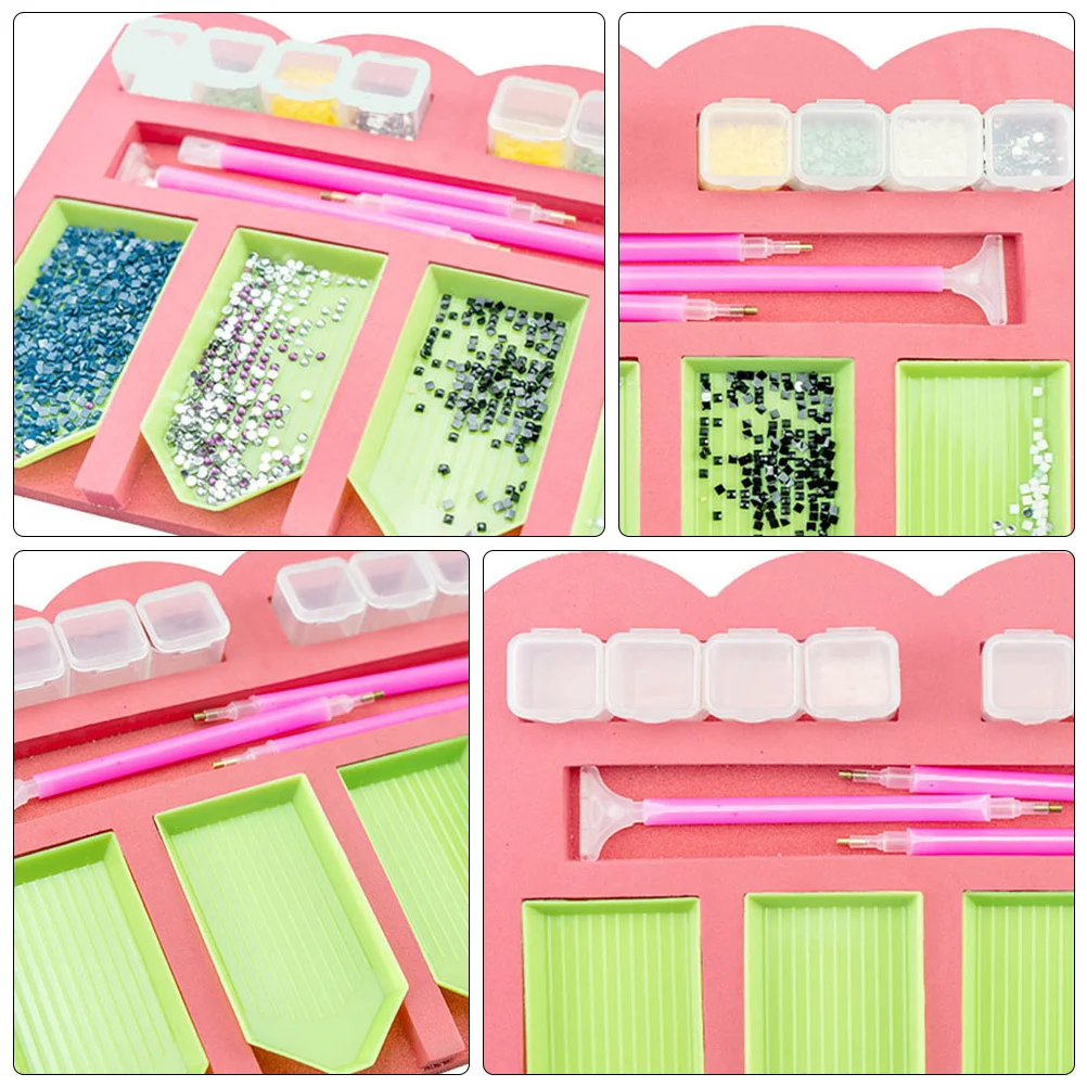 

10Pcs Tray Organizer High-Quality Resin Drill Container with 4-Slot Design for DIY Art Crafts Drill Painting