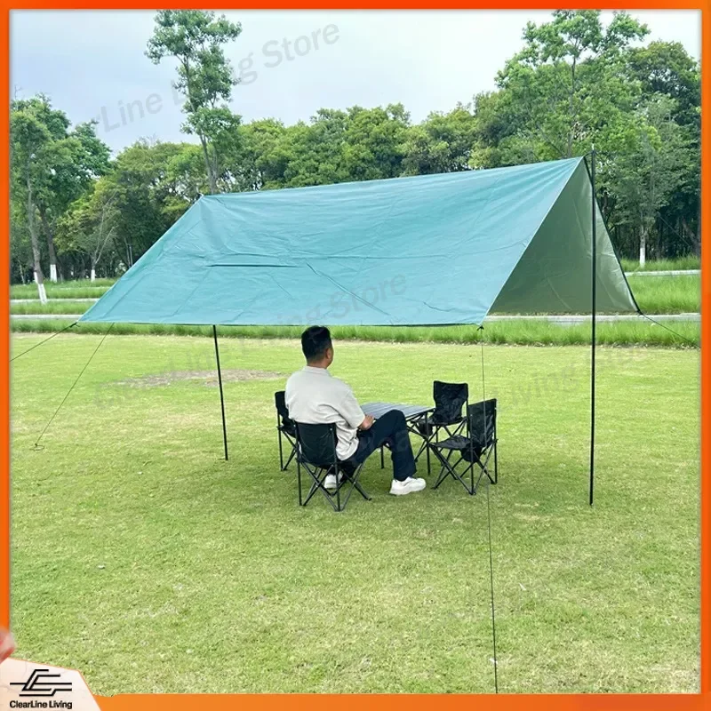 

Outdoor Camping Canopy Tent Shade Tarp Pergola for 4-8 People Folding Portable Large Pop Up Sun Shelter Waterproof UV