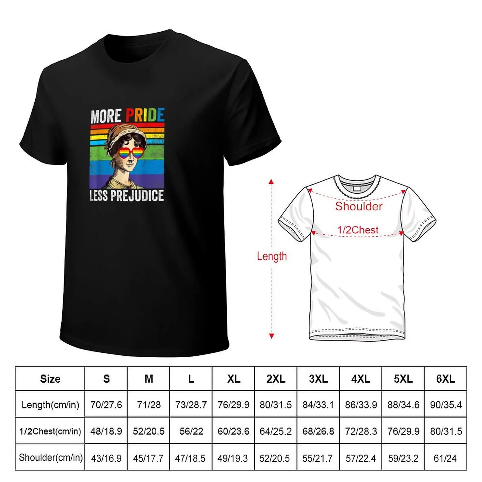 More Pride Less Prejudice Pride Month Funny T-Shirt Soft Touch Basic Cotton T-Shirt