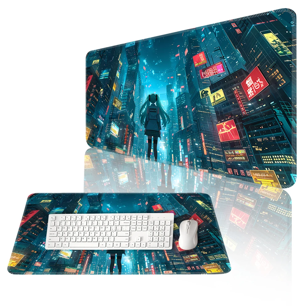 

Cyber Punks Keyboard Pads Large Gaming Mouse Pad Anime Rubber Mat Cool Deskmat Desk Protector Mousepad Gamer Pc Accessories S50