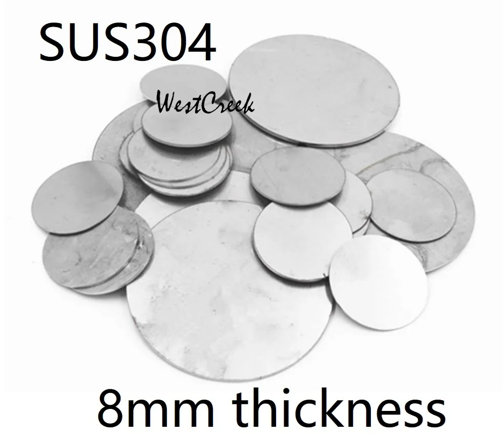 

WESTCREEK 8mm thickness Stainless steel disc plate SUS 304 circular flat-plate SS304 round wafer circular disc round sheet