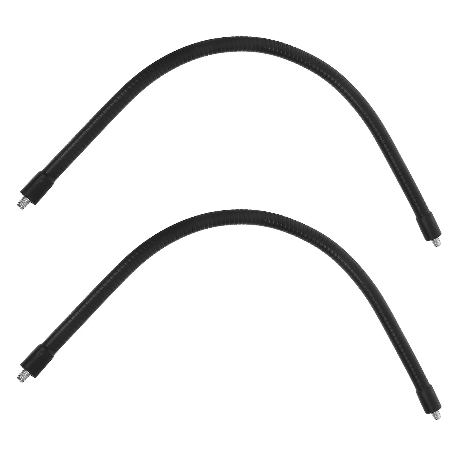 Flexible Gooseneck Mic Arm with Dual Device Holder, 40cm Adjustable Metal Tube for Microphone, Phone & Camera