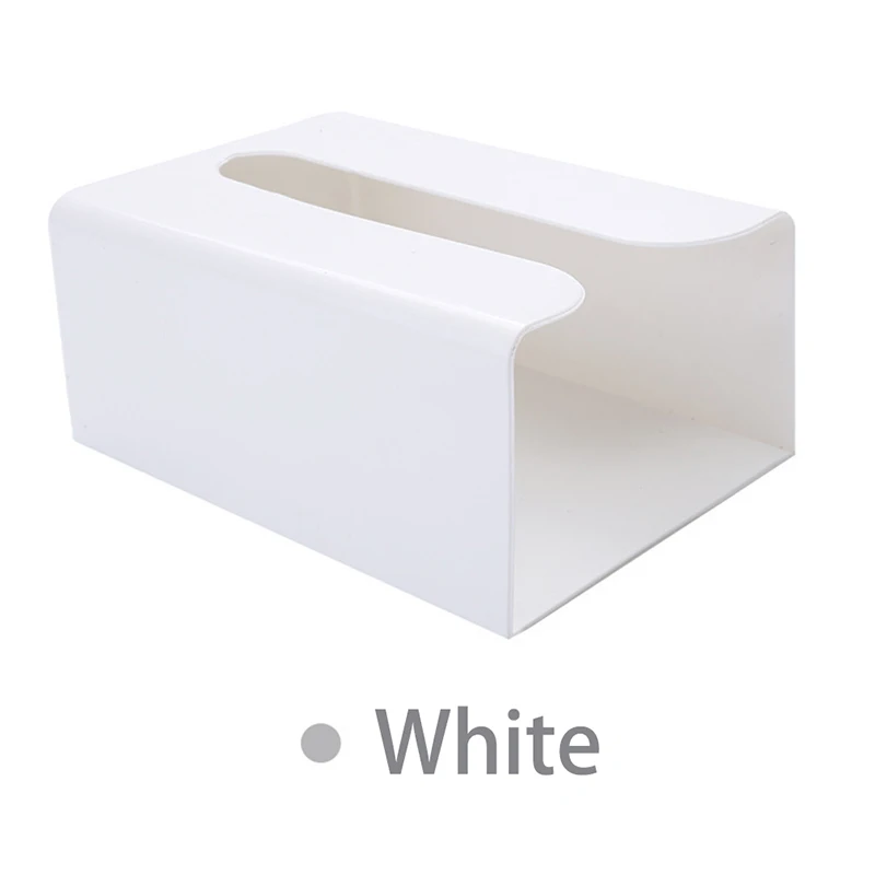 1Pcs Simple Style Tissue Box Self Adhesive Tissue Box Napkin Holder Wall Mounted Garbage Dispenser