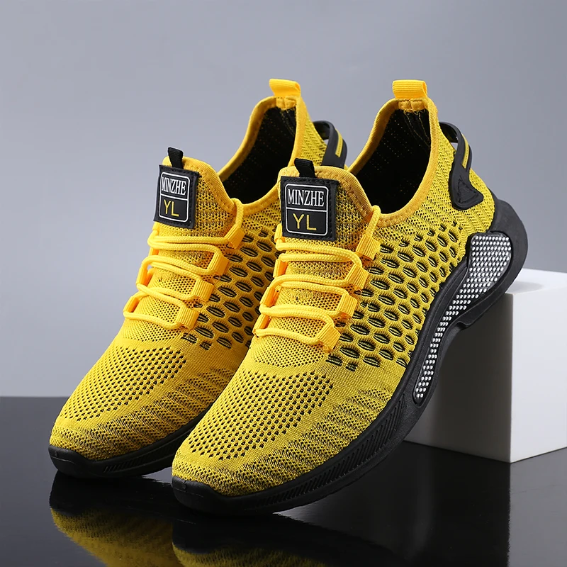 Men's Casual Sneakers with Breathable Mesh Slip-On Design - Durable Soles, Mid-Top Design Suitable for Hiking, Outdoor Activities, and Everyday Wear. Comfortable Shoes for Spring, Summer, and Autumn. Casual Sneakers for Home and Daily Wear. Trendy Men's Sports Running Shoes. Knitted Men's Sneakers. Lightweight Shoes. Comfortable Low-Top Walking Shoes for Men, Suitable for Outdoor Fishing, Park Workouts. the Best Gift for Husband, Father, Son, Boyfriend