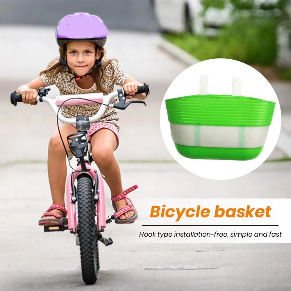 Children Bike Basket  Convenient Strong Load-bearing Plastic  Bicycle Scooter Front Handlebar Storage Basket Bike Accessories