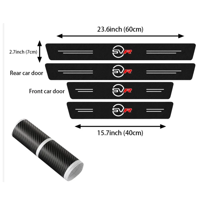 Carbon Fiber Door Sill Trunk Bumper Anti Scratch Stickers For Range Rover SVR Sport Evoque Discovery Freelander Threshold Guard