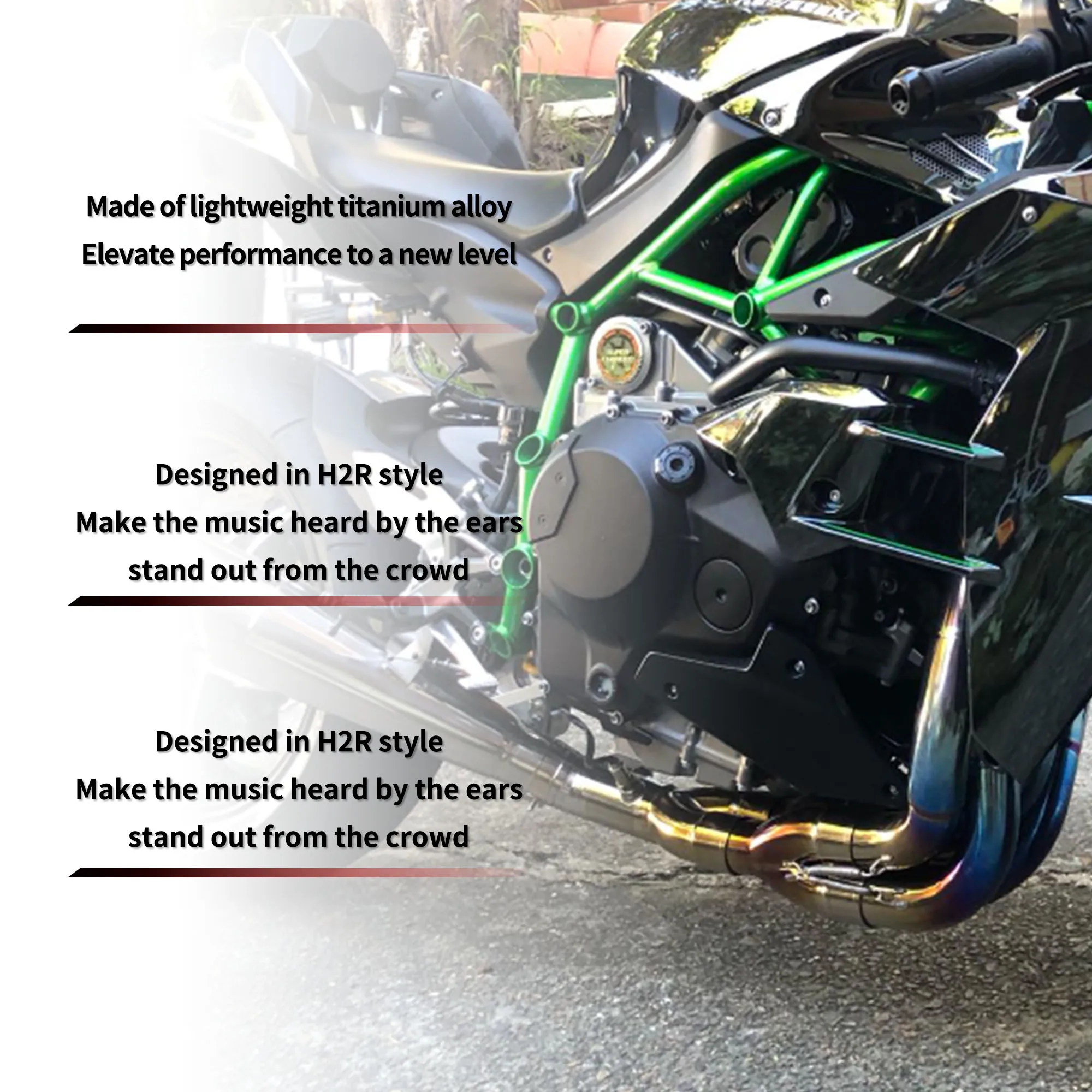 

Motorcycle Muffler Exhaust for Kawasaki Ninja H2 /H2R/H2SX 2015~2018 Modification TT 5.5kg