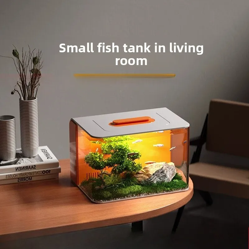 Desktop small fish tank, living room, small integrated water-free ecological tank, lazy home landscaping aquarium