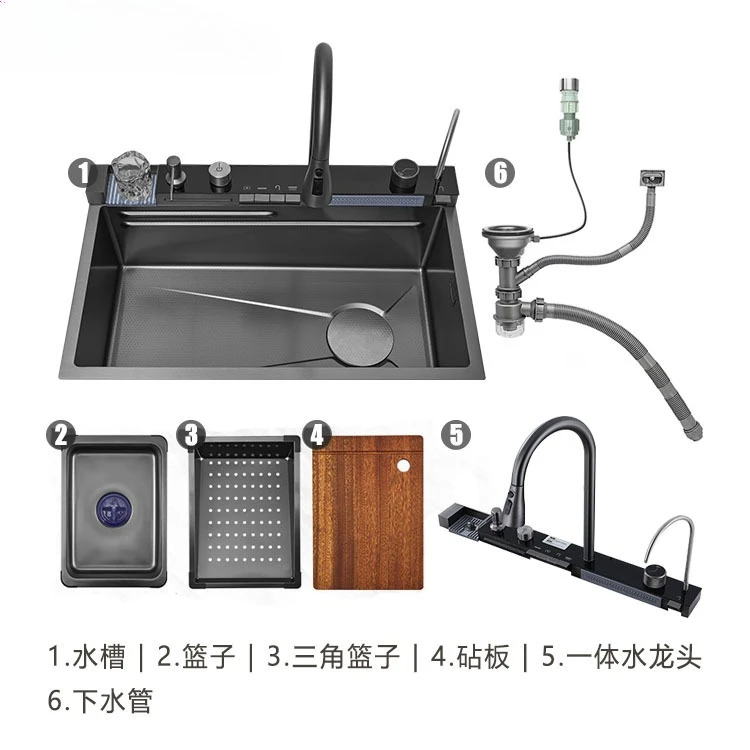 حوض شاشة ديجيتال 304 نانومتر من الفولاذ المقاوم للصدأ على شكل قرص العسل، فتحة واحدة كبيرة، حوض خضروات المطبخ، غسالة أطباق من حبوب الأرز