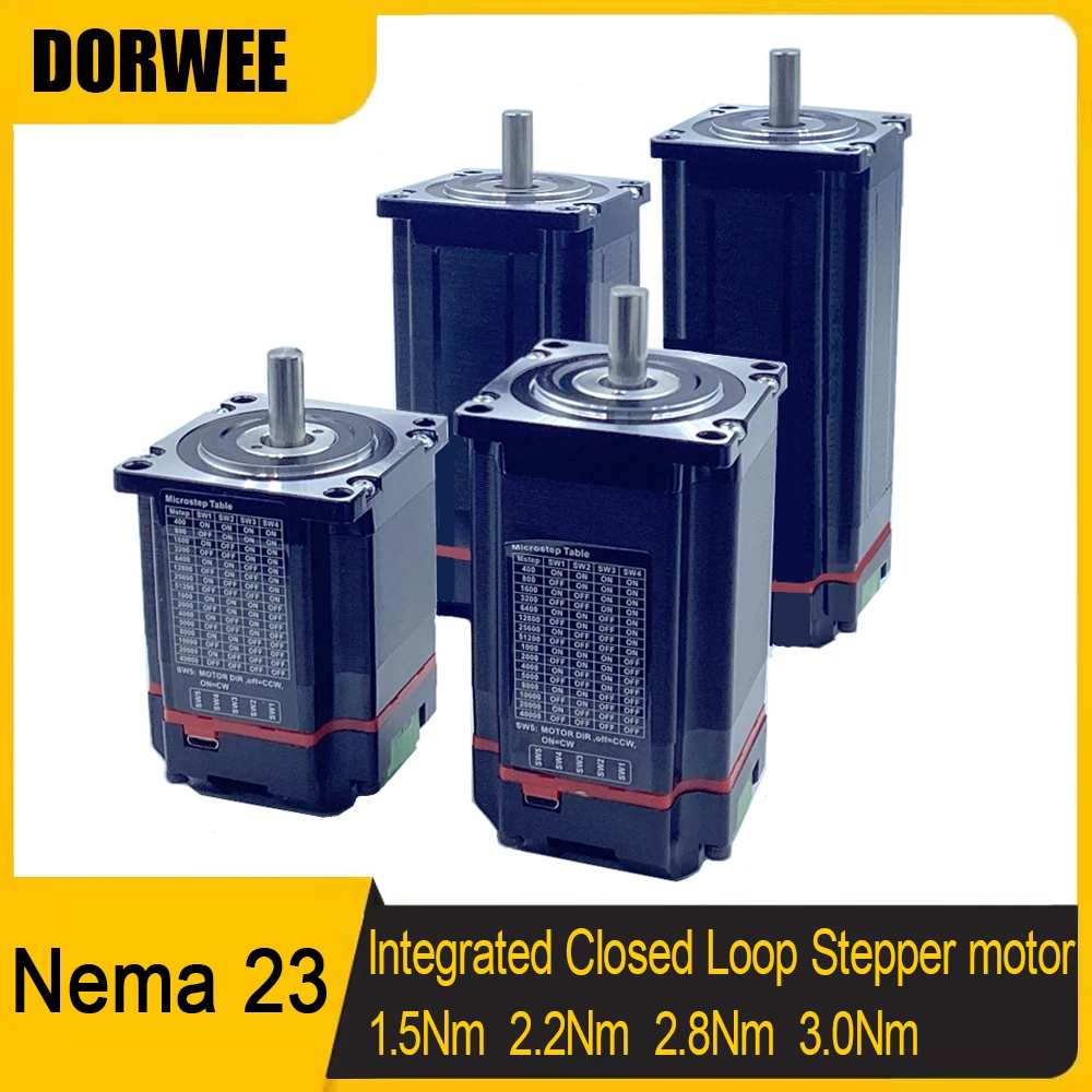 Nema 23 24VDC Motor Driver All-in-one Integrated Closed Loop Stepper Motor with Encoder Hybrid Servo Motor for Semiconductor