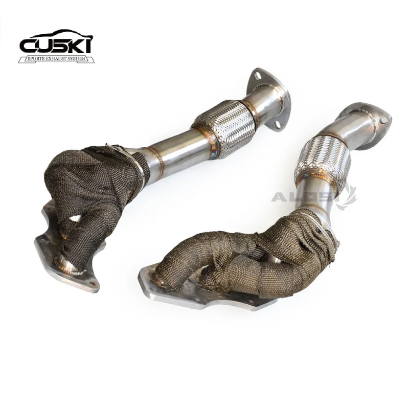 ل LEXUS LS350 3.5L 2017-2021 محرك تجميع العادم 304 SUS مشعب العادم مع درع الحرارة ترقية طاقة عادم السيارة