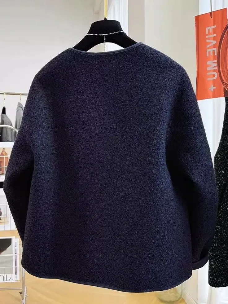 Sli Lamb Velvet Jaet 2025 New Faion Women's Coat Autumn Winter Leather Fur Inteated Cotton Polyester Blend