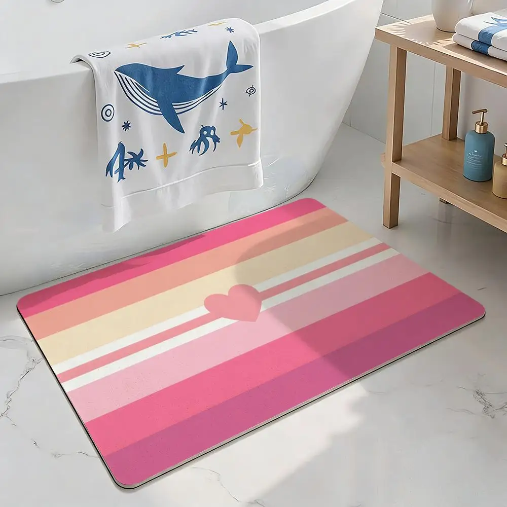Hot F-Femme L-Lesbian Floor Mat Diatomite Floor Mat Fast Drying Odor Resistant Non Slip Bath Kitchen Mat