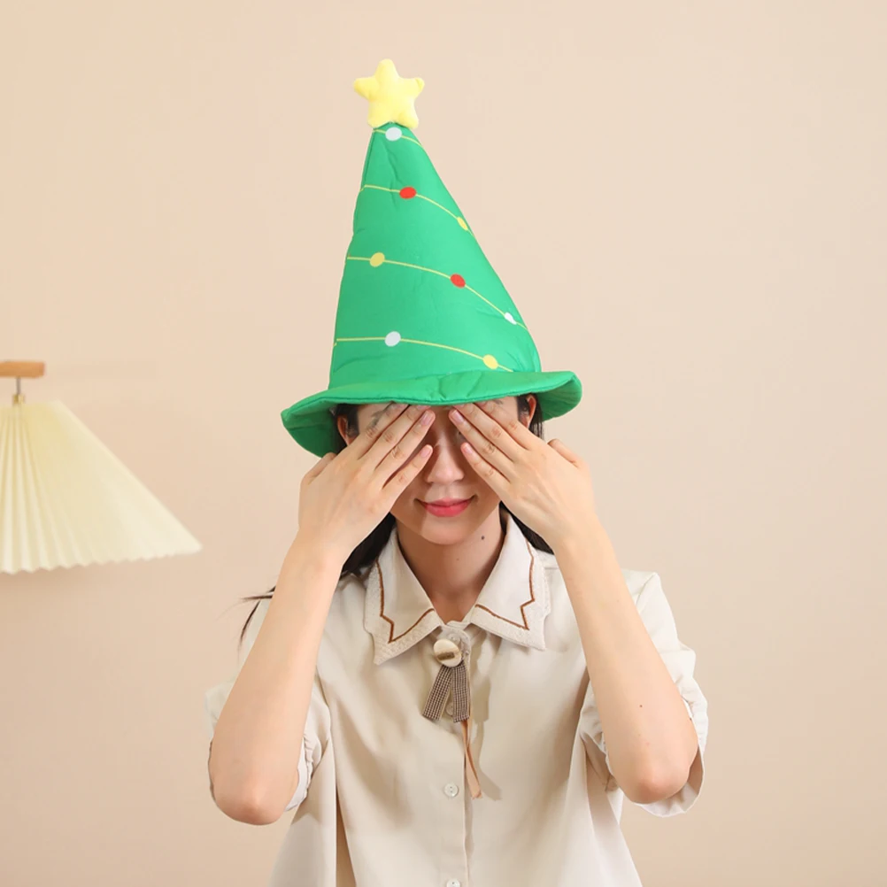 

Christmas Tree Festive Headgear Xmas Party Costume Accessory Holiday Carnival Photo Prop Cosplay Hat Festival Favor Adult
