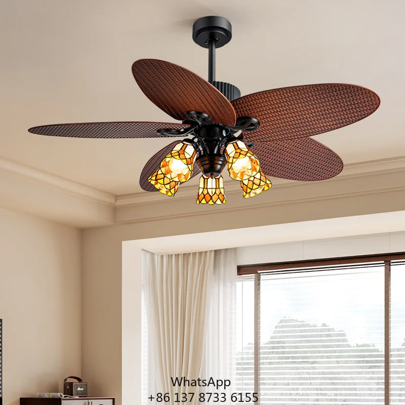 Black Luxury Indoor ABS 5 Blades DC Motor 6 Speeds Energy Efficient Hotel Household Living Room Bedroom Minimalist Stylish