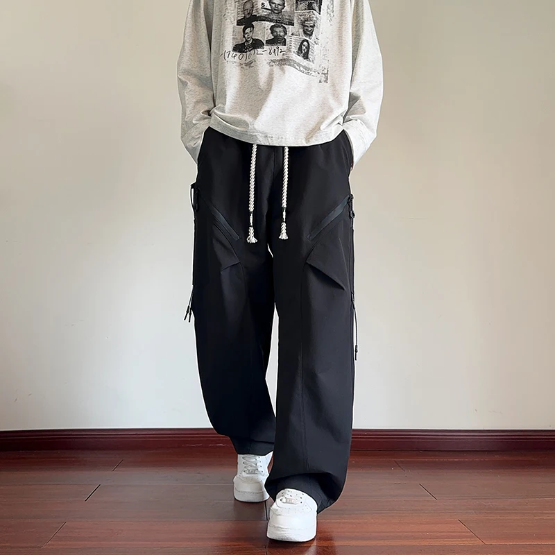 

Весенне-осенняя рабочая одежда на молнии, мужские брюки, повседневные мужские брюки, длинные брюки прямого кроя, удобные водонепроницаемые брюки, походные брюки