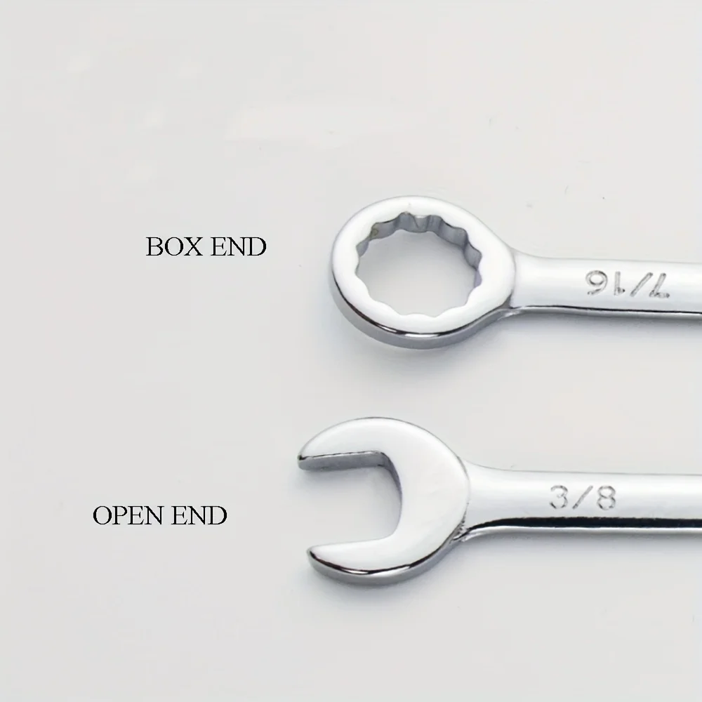 10 Pcs Open End and Box End Standard Combination Wrench Spanner for Assembling Furniture Small Equipment