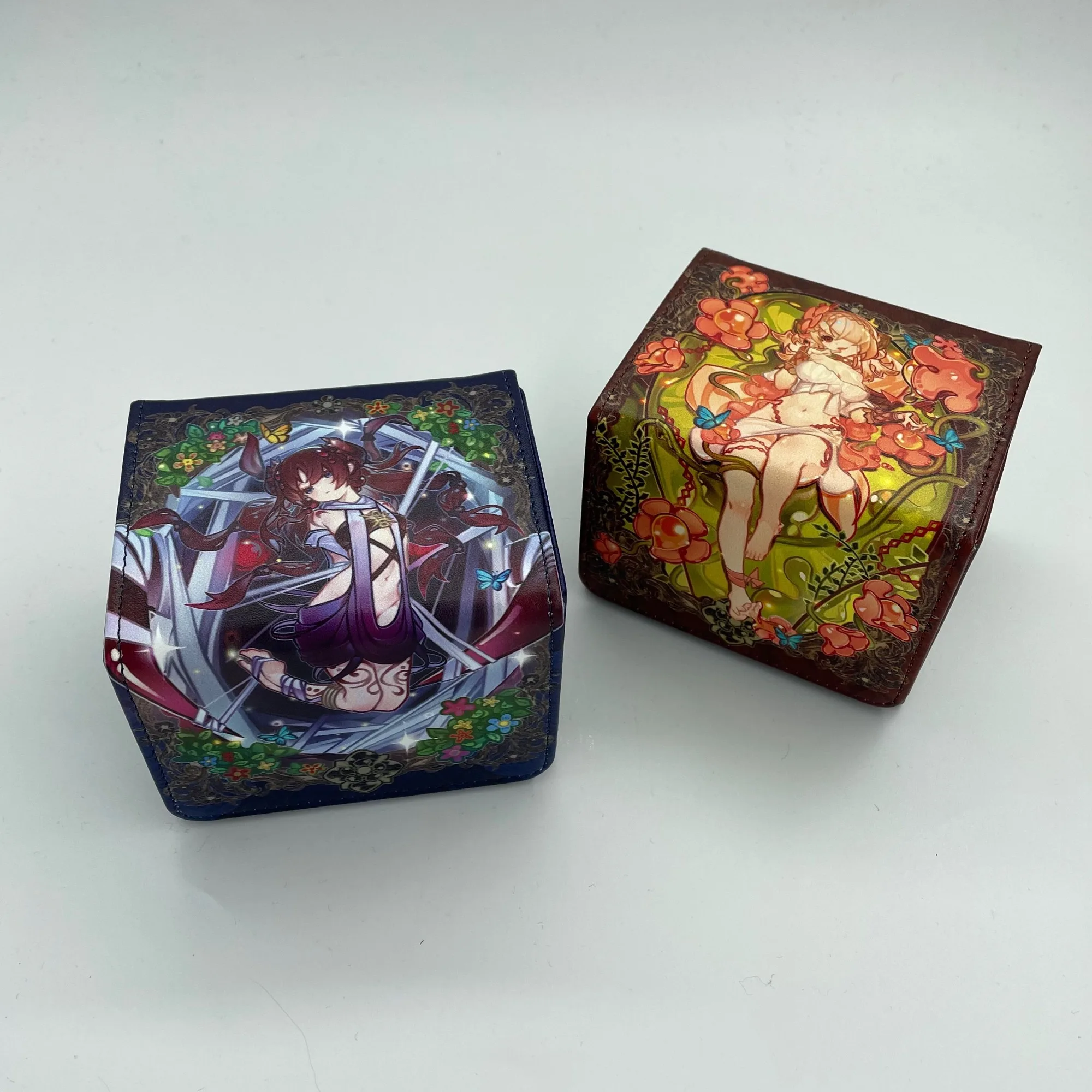 Diy Yu-Gi-Oh! Deck Box Kaart Opbergdoos Zelfgemaakte OCG Traptrix Atypus Sera Flip Deck Case Kaart Opbergdoos Leer