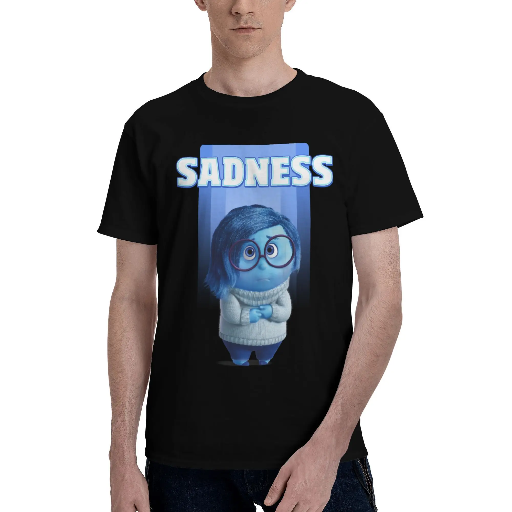 

Inside Out Sadness T Shirt for Men Cotton Printed T-shirts Streetwear Tshirt Short Sleeve Tee Tops