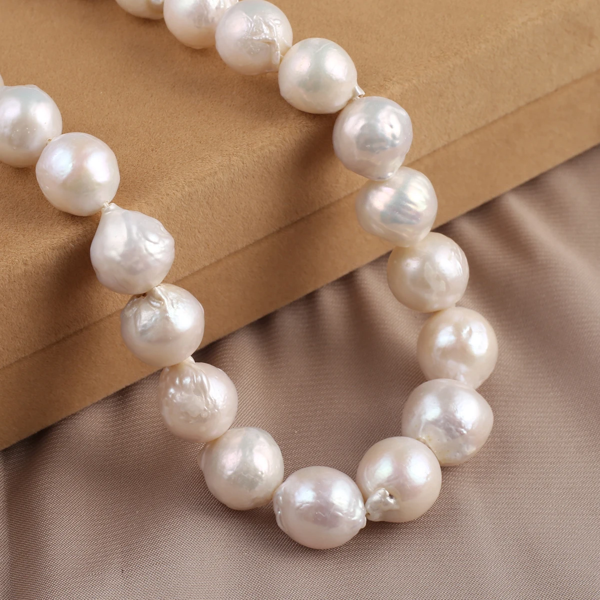 Wrinkled Baroque 13-14mm Large Size Natural Pearl Jewelry DIY Necklace Bracelet Accessories Gift
