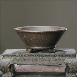 Purple Sand Flowerpot Chinese Handmade Bonsai Pot Vintage Mini Yixing Succulent Flowerpot Household Decorative Flower Pot LE483