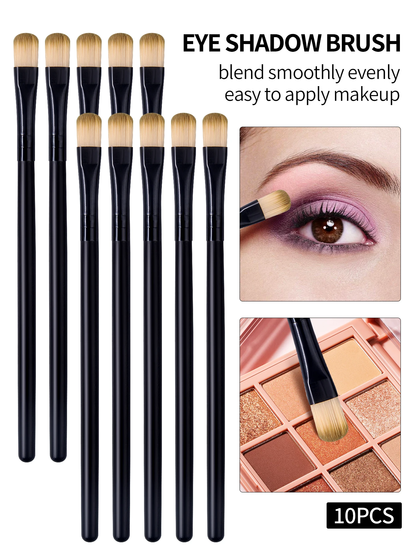 10PCS Eyes Makeup Brushes Set Professional Soft Contouring Eyeshadow Eyeliner Eyebrow Brush Women Facial Beauty Cosmetic Tool