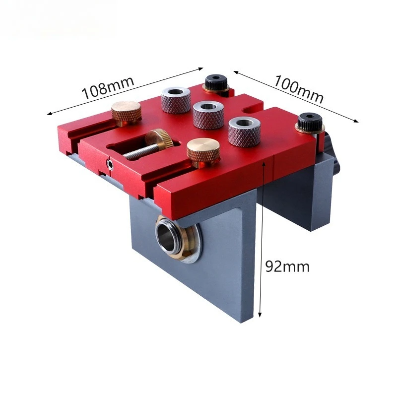 

3 In 1 Aluminum Dowel Drilling Locator Jig for Two In One Board Splicing Wood Panel Hole Positioning Work