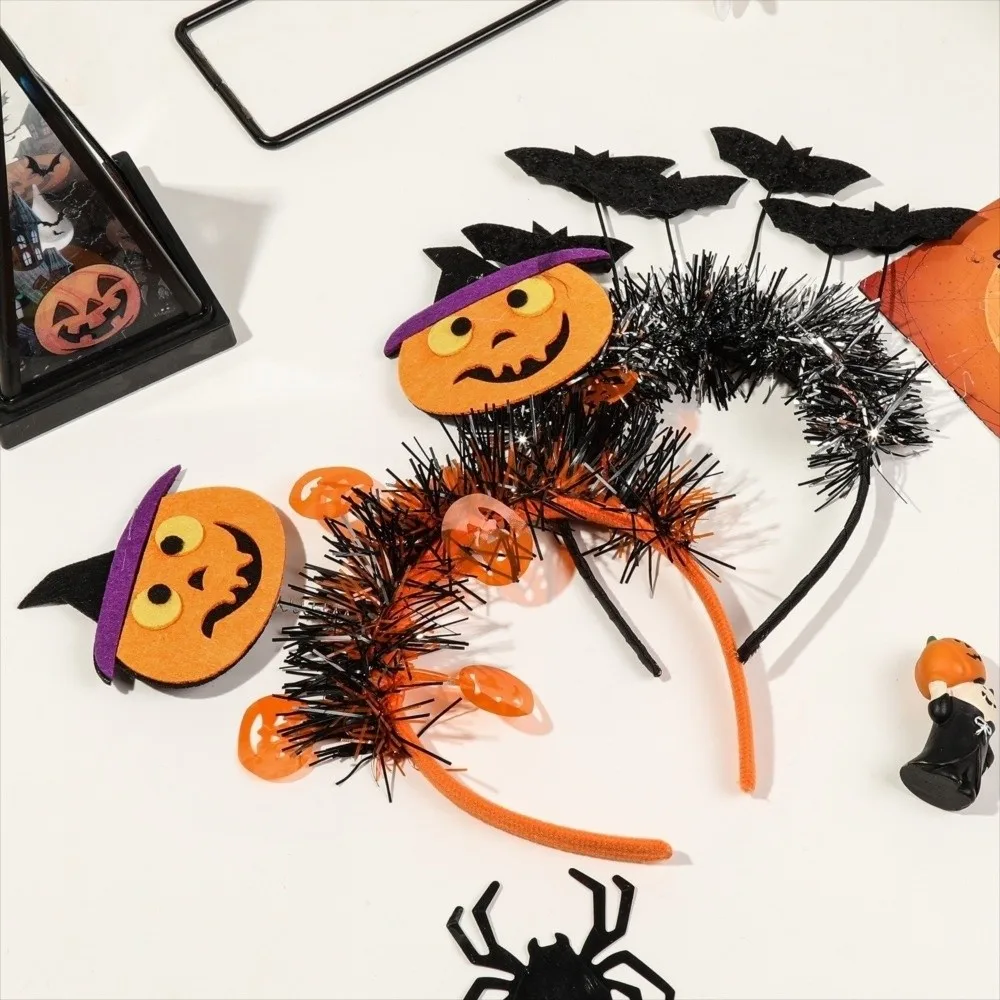 いたずら装飾バットハロウィンヘアフープカボチャゴーストスパイダーヘッドバンドメッシュポリエステルフェスティバルヘアアクセサリーマスカレードパーティー