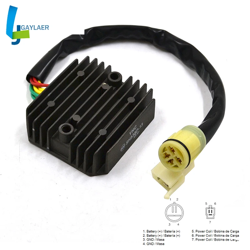 SH538D-13 Motorcycle Voltage Regulator Rectifier 7 wires 2 plug for Honda XRV 750 Africa Twin 1993~2003