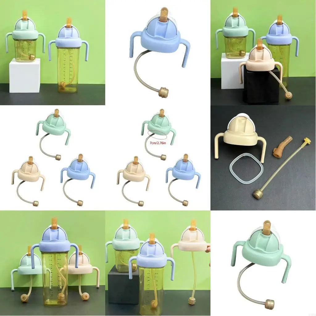 

Silicone Handle set Baby Bottle Change to Drink Baby Bottle Cover Lid L8RB