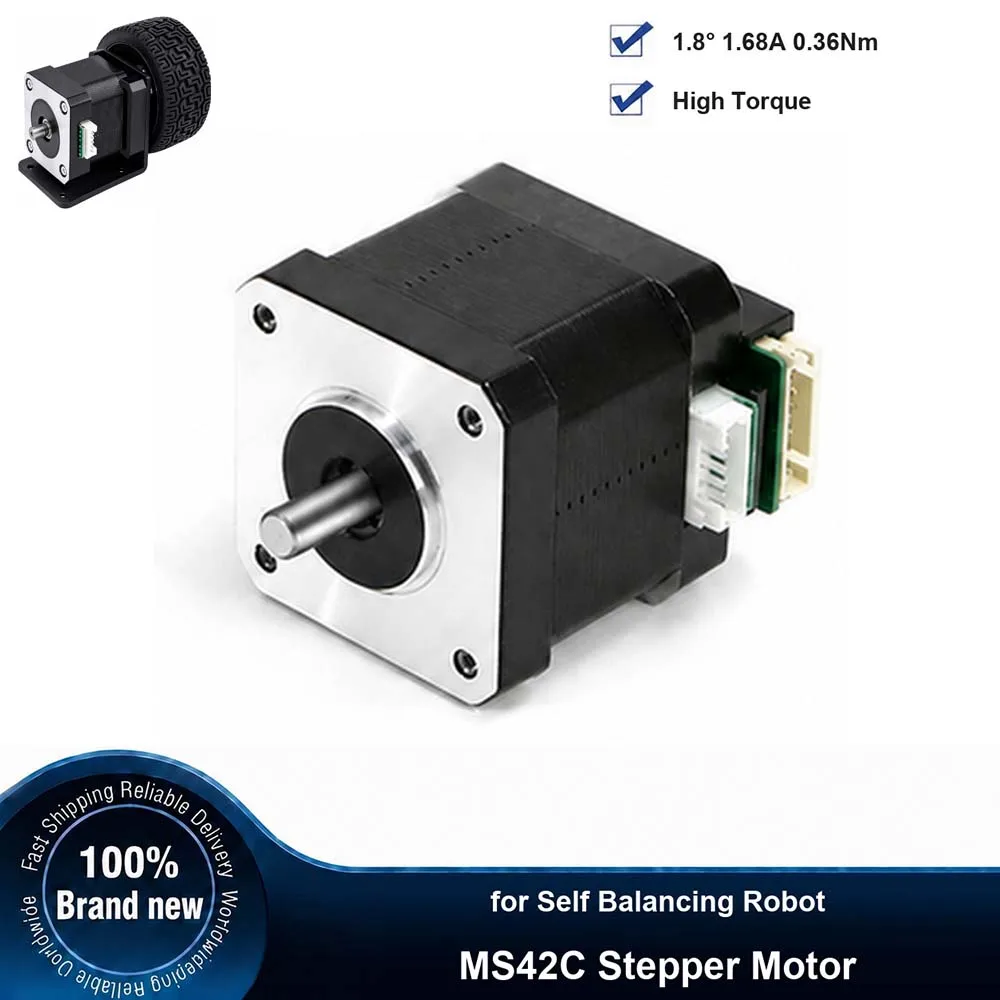 MS42C 42 Stepper Motor 1.8 Degree 1.68A 0.36Nm High Torque 42 Servo Motor Stepper Motor for Self Balancing Robot Intelligent Veh