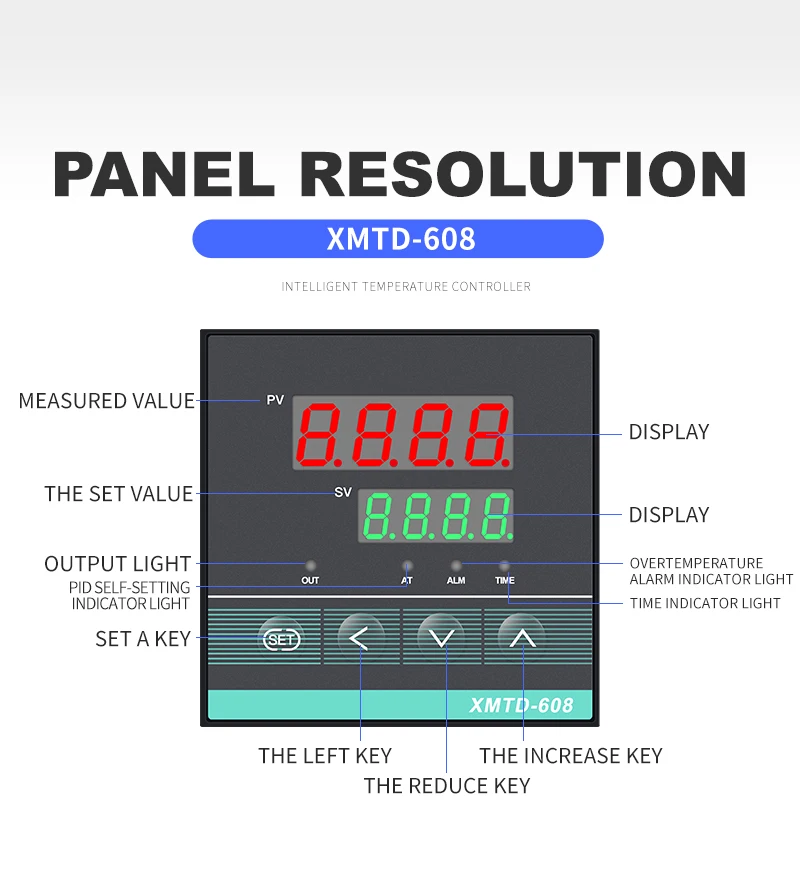 Controlador de temperatura de tiempo PID XMTD-608, termostato termorregulador con pantalla Digital de 1300 ℃, 85-265vac, Control de temporizador de