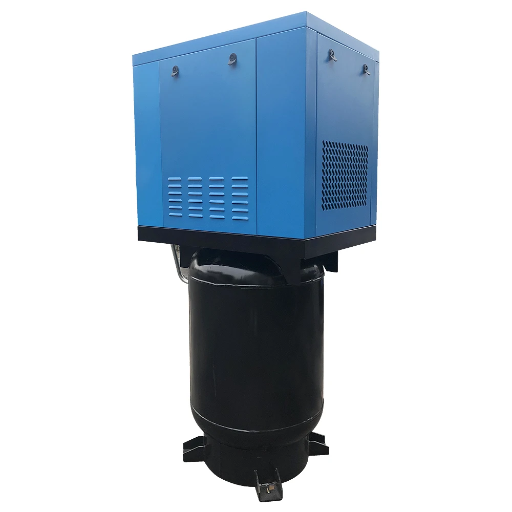 HPDMC 460V 3-Phase 10HP/7.5KW Rotary Screw Air Compressor with 40CFM/125PSI - 60 Gallon ASME Vertical Tank Industrial