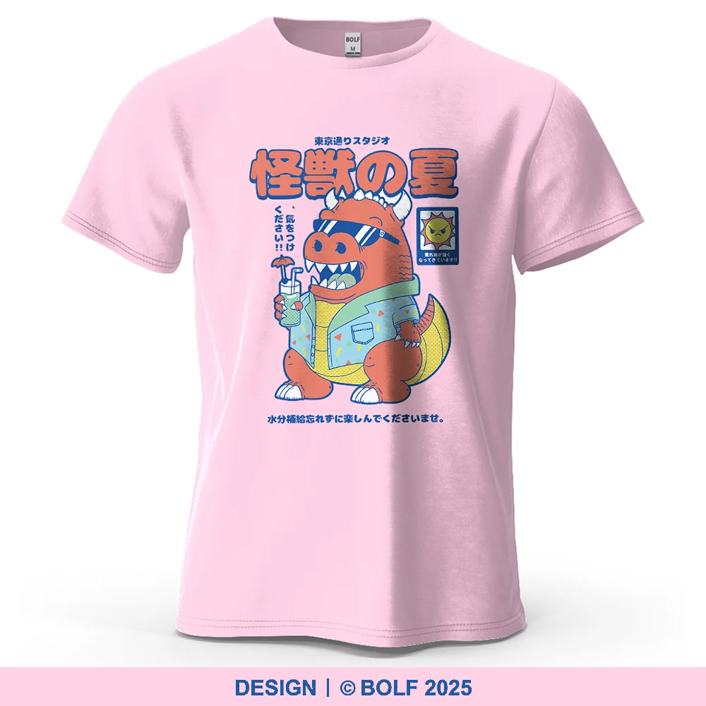 Monster Sommer Cartoon Gedruckt Herren T-Shirt 100% Baumwolle Übergroße Retro Japanische Grafik T-shirts für Frauen Tops Tees Streetwear